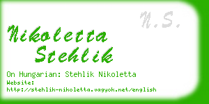 nikoletta stehlik business card